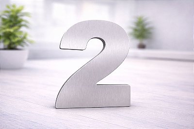 Número Predial 125mm em ACM AÇO ESCOVADO - 2 - Estilo e Resistência