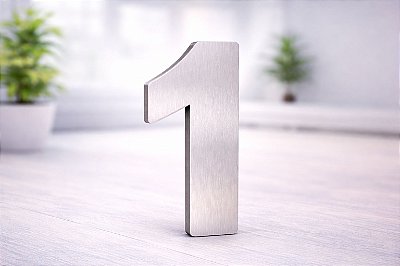 Número Predial 125mm em ACM AÇO ESCOVADO - 1 - Estilo e Resistência