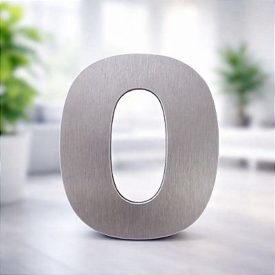 Número Predial 125mm em ACM AÇO ESCOVADO - 0 - Estilo e Resistência