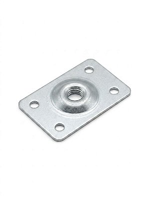 Chapa Reta 30x45mm com Rosca 3/8" – Zincado Branco (Kit com 100 Peças)