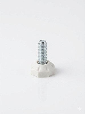 Sapata niveladora plástica 18mm rosca 1/4" x 3/4" - KIT 100 peças