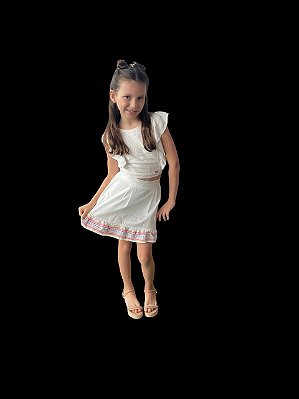 SAIA CURTA BABADOS COLOR