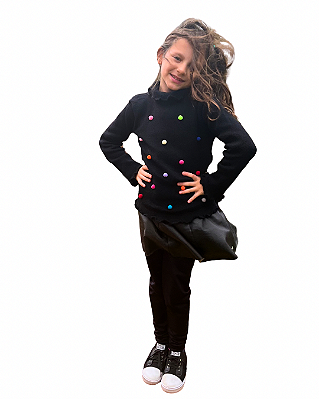 Blusa Tricô Pompom Colorido