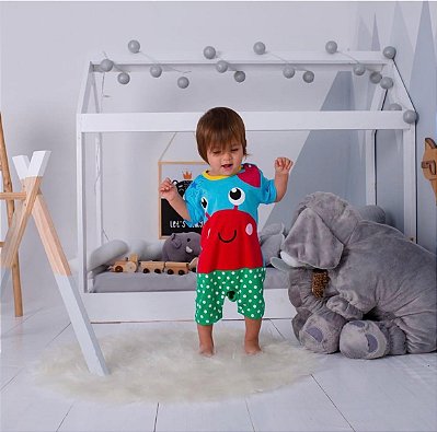 Macacão Bebê Caranguejo Curto Colorido