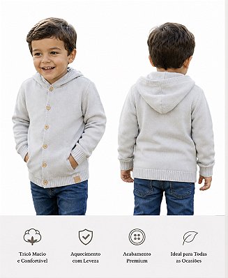 CASACO INFANTIL TRICÔ CAPUZ