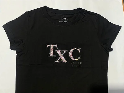 Camiseta TXC Feminina Estampada Preta REF 50849