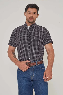 Camisa TXC Masculina Xadrez Preta 2712C