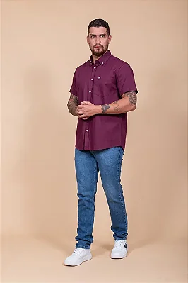 Camisa TXC Masculina Lisa Vinho 29137C
