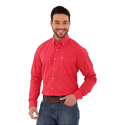 Camisa TXC Masculina Xadrez Vermelha 2718L