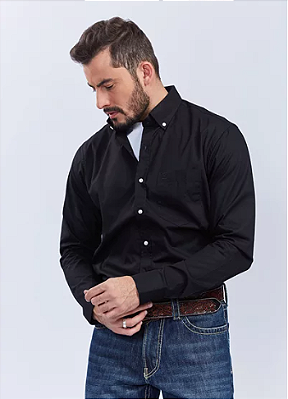 Camisa TXC Masculina Lisa Preta 2692LP