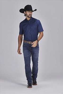 Camisa All Hunter Lisa Azul Marinho 3155