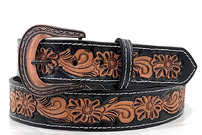 Cinto PH Rodeo Entalhado Floral Natural