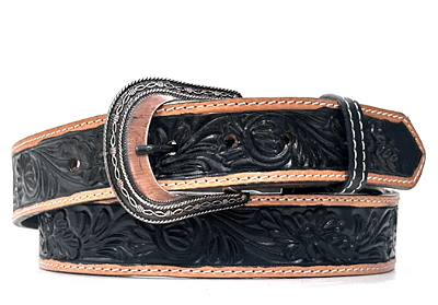 Cinto PH Rodeo Entalhado Floral  Preto