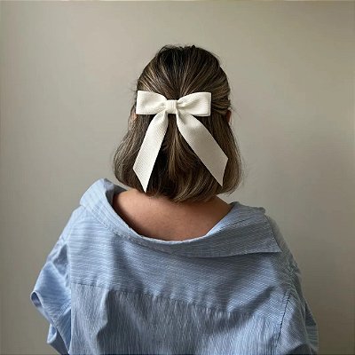 Laço off white veludo cotelê