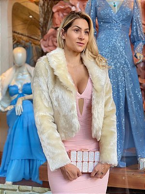 CASACO PELO SINTETICO OFF WHITE JV