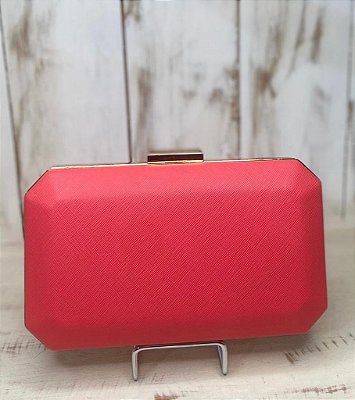 CLUTCH BORDAS DOURADAS CORAL