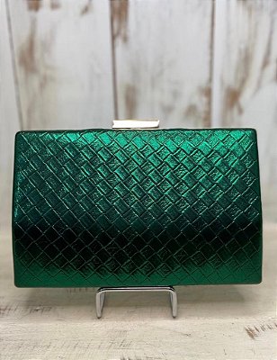 CLUTCH DETALHE ESCAMAS COM LEVE BRILHO VERDE