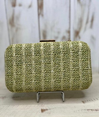 CLUTCH BORDA DOURADA VERDE