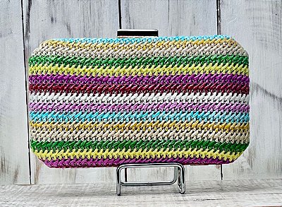 CLUTCH OCTAGONAL ENTRELAÇADA COLORIDA