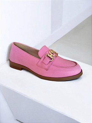 MOCASSIM COURO ALLYMA LOVE ROSA