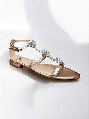 SANDÁLIA BAIXA ALLYMA ESTELA OURO