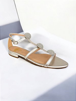 SANDÁLIA BAIXA ALLYMA ESTELA PRATA