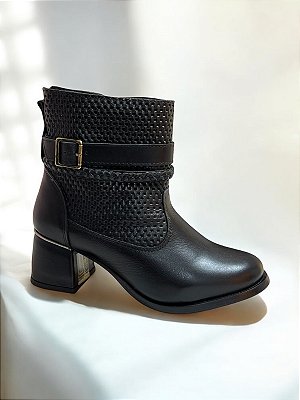 BOTA ALLYMA COURO ROMA PRETO