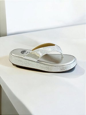 CHINELO FLAT ALLYMA PRATA CRAQUELE