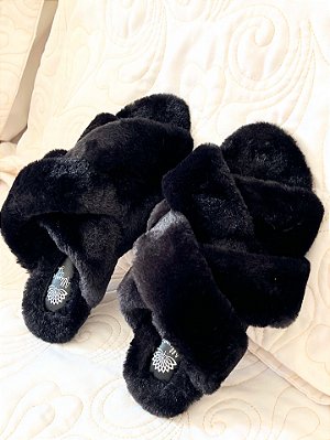 PANTUFOFA ALLYMA TRANÇADA PRETO