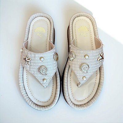 CHINELO FLAT MALDIVAS PALHA OFF