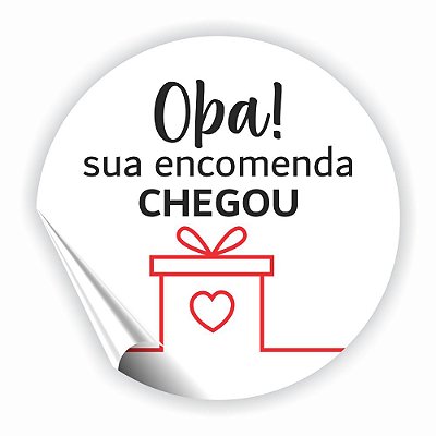 Etiqueta Oba sua encomenda chegou - Branco