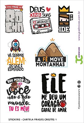 Cartela Sticker Frases Cristãs 1