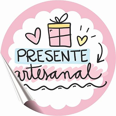 Etiqueta - Presente artesanal - Rosa