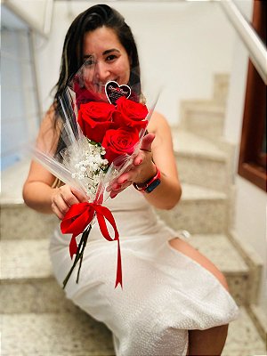 Arranjo simples  3 Rosas Importadas