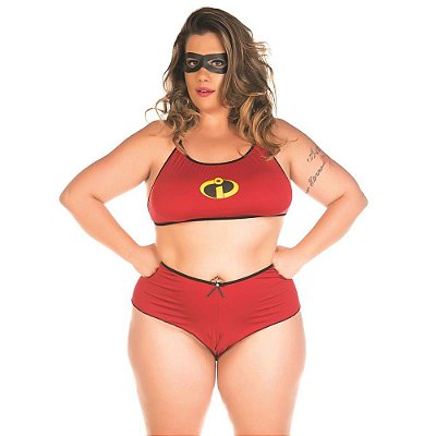 Fantasia Mini Mulher Incrível Plus Size