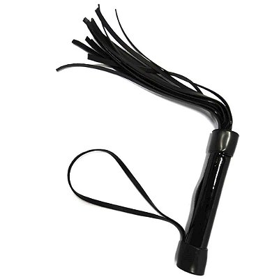 Chicote Verniz Tiras de 20cm Preto