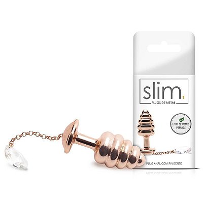 Plug Slim Anelado Slim com Pingente em Metal 7,1 X 2,9Cm 130G TAMANHO P