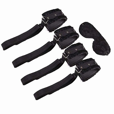 Kit Bondage Com 4 Amarras E Venda De Pelúcia Brasil Fetiche