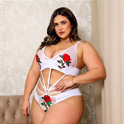 Body Flor PLUS em tule