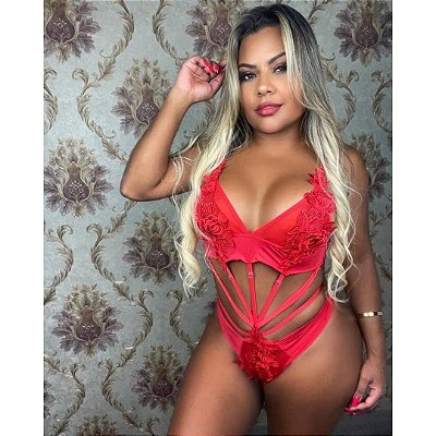 Lingerie LUSH VERMELHA em Renda Florada