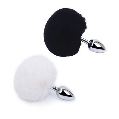 Plug Anal em Metal 7cm com Pompom TAMANHO P