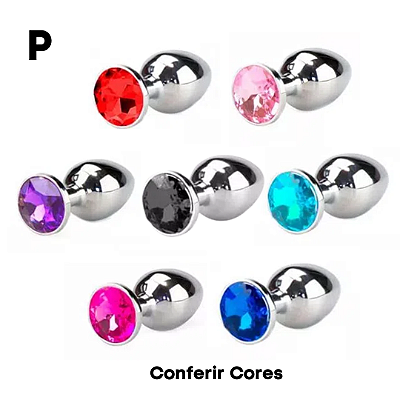 Plug Anal De Aço Inoxidável Com Cristal Arredondado TAMANHO P
