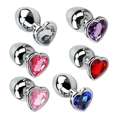 Plug Anal de Metal em Formato de Coração TAMANHO M