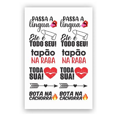 Sexy Tatoo Passa a Lingua Cartela De Tatuagens Temporárias 15 X 10 Cm