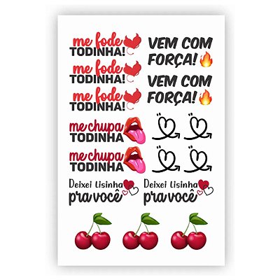 Sexy Tatoo Cartela De Tatuagens Temporárias 15 X 10 Cm