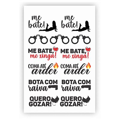 Sexy Tatoo Cartela De Tatuagens Temporárias 15 X 10 Cm