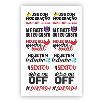 Sexy Tatoo Cartela De Tatuagens Temporárias 15 X 10 Cm