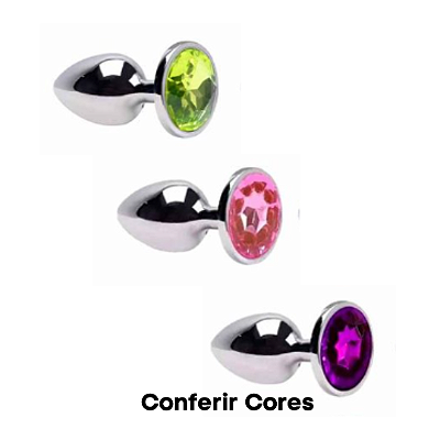 Plug Anal De Aço Inoxidável Com Cristal Arredondado TAMANHO G