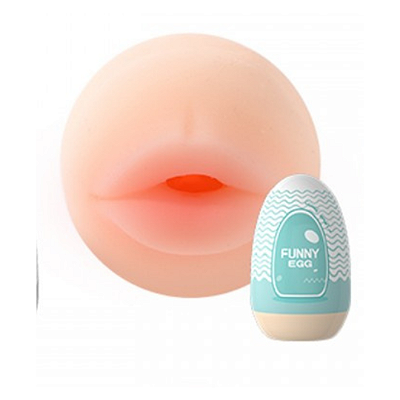 Funny Egg Masturbador Cyberskin Formato de Boca Vipmix AZUL