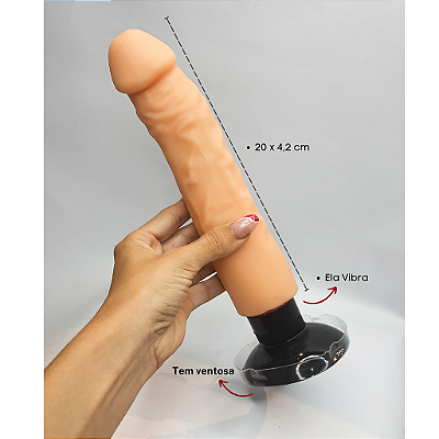 Prótese Cyber Vibratória com Ventosa 20x4,1cm N°8